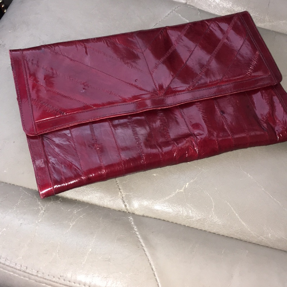 Genuine Eel Skin Clutch! Beautiful!